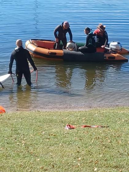 Entraînement avec le bateau pneumatique