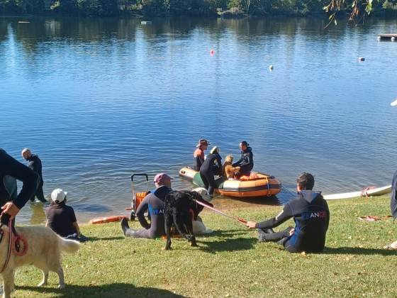 Entraînement au bord de l'eau avec le bateau